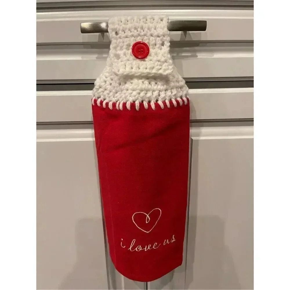 Crochet Top Kitchen Towel- I Love Us